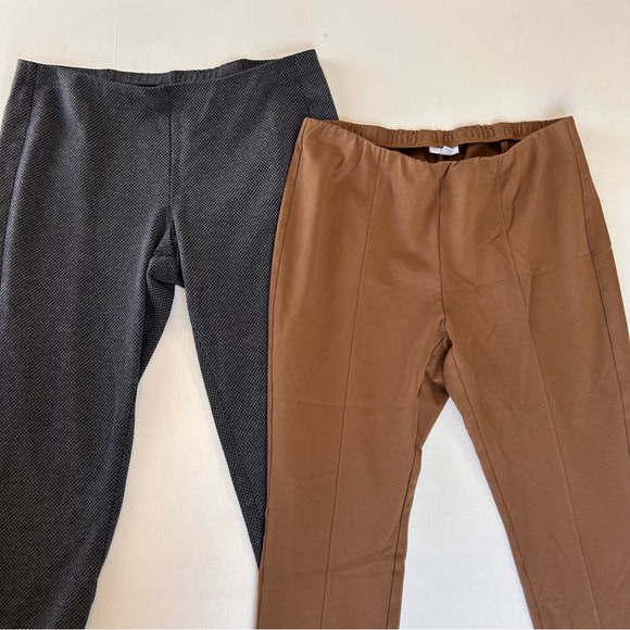 Lot Of 2 J Jill Ponte Pants Women’s XL  Tan Herringbone Slim Leg Pull On Stretch - Picture 2 of 16